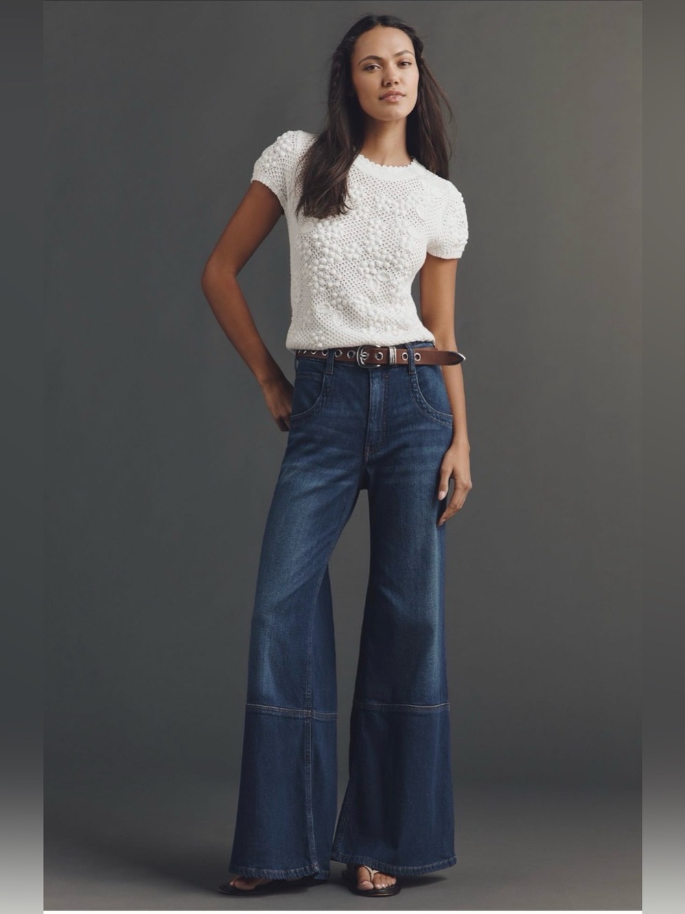Pilcro Wide-Leg High-Rise Jeans